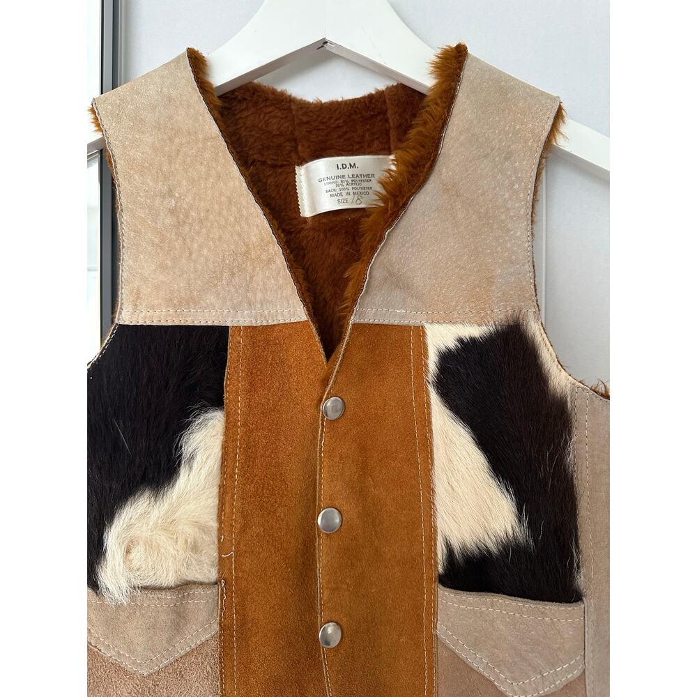 Vintage kids leather cowhide vest
